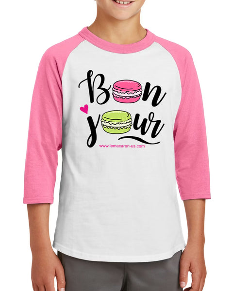 Youth Raglan Bonjour Graphic
