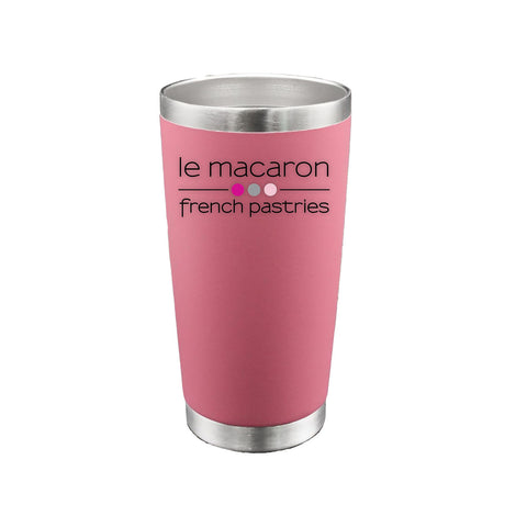 Le Macaron Logo 20 Oz Stainless Steel Insulated Pink Tumbler