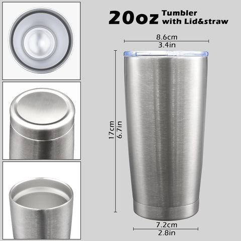 Le Macaron Logo 20 Oz Stainless Steel Insulated Silver Tumbler