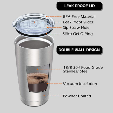 Le Macaron Logo 20 Oz Stainless Steel Insulated Silver Tumbler