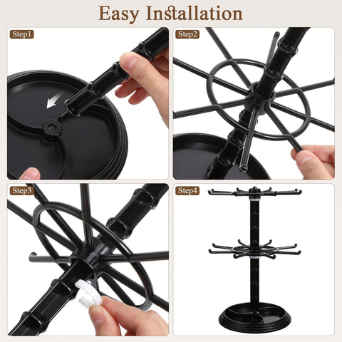 Two Tier Rotating Keychain Display Spinning Holder Organizer