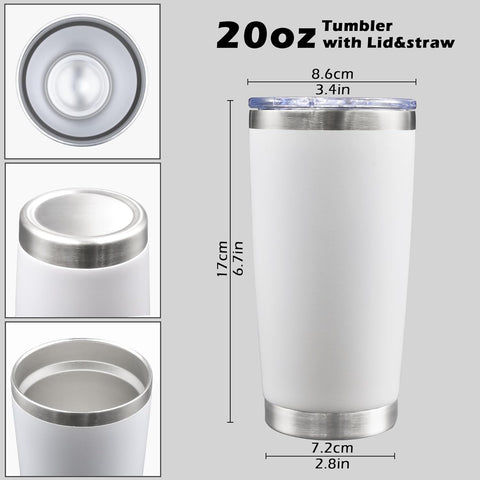 Le Macaron Logo 20 Oz Stainless Steel Insulated White Tumbler