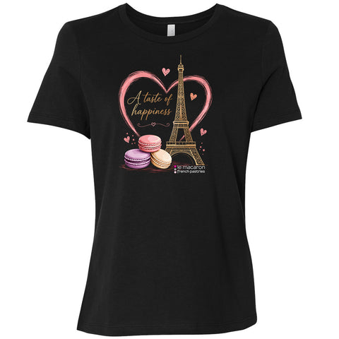 A Taste of Happines Eiffel Tower Paris Le Macaron Ladies' Tee