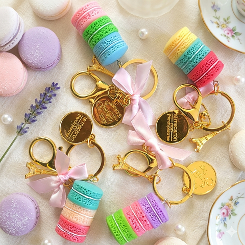 SPECIAL WHOLESALE ! 80 Le Macaron Have a Sweet Day Keychains with Display Stand