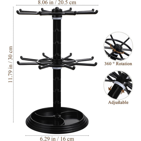 Two Tier Rotating Keychain Display Spinning Holder Organizer
