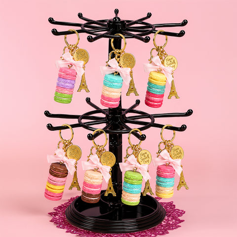 Two Tier Rotating Keychain Display Spinning Holder Organizer