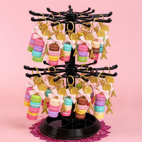SPECIAL WHOLESALE ! 80 Le Macaron Have a Sweet Day Keychains with Display Stand