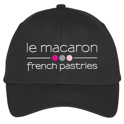 Le Macaron Six-Panel Hat Unstructured Low-profile Dad Twill Baseball BLACK Cap