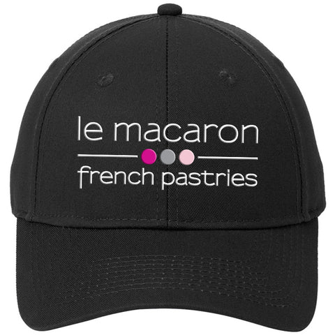 Le Macaron Six-Panel Cap Structured Mid-profile Dad Twill Baseball BLACK Hat