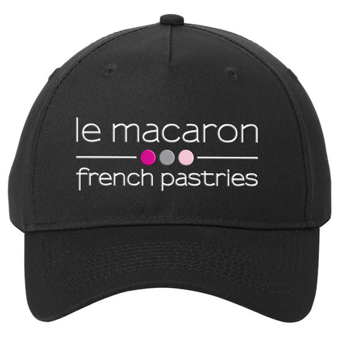 Le Macaron Five-Panel Cap Structured High-profile Dad Twill Baseball BLACK Hat