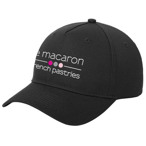 Le Macaron Five-Panel Cap Structured High-profile Dad Twill Baseball BLACK Hat