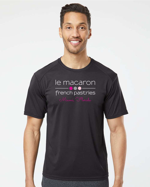 Le Macaron Logo Location Unisex Microfiber Performance Polyester T-shirt
