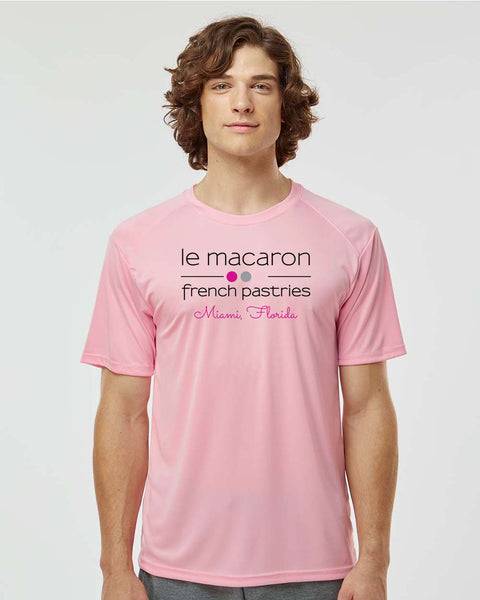 Le Macaron Logo Location Unisex Microfiber Performance Polyester T-shirt