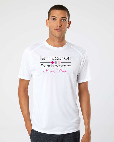 Le Macaron Logo Location Unisex Microfiber Performance Polyester T-shirt