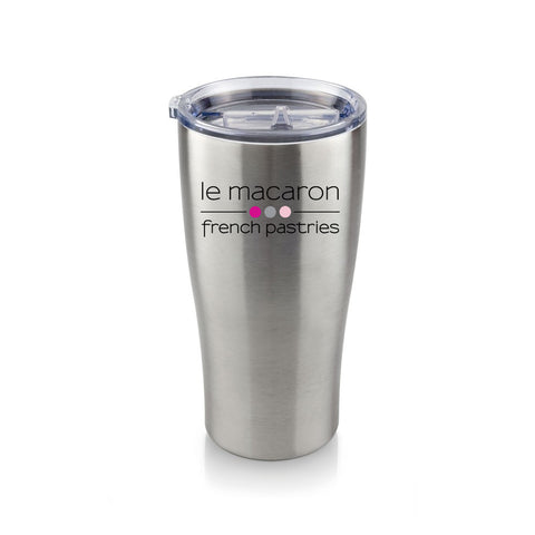 Le Macaron Logo 20 Oz Stainless Steel Insulated Silver Tumbler