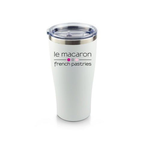 Le Macaron Logo 20 Oz Stainless Steel Insulated White Tumbler