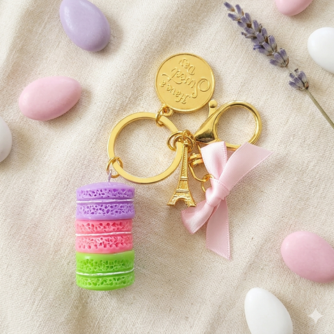 SPECIAL WHOLESALE ! 80 Le Macaron Have a Sweet Day Keychains with Display Stand