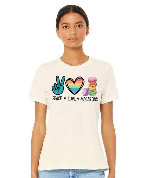 Ladie's Peace Love Macarons Cotton Shirt
