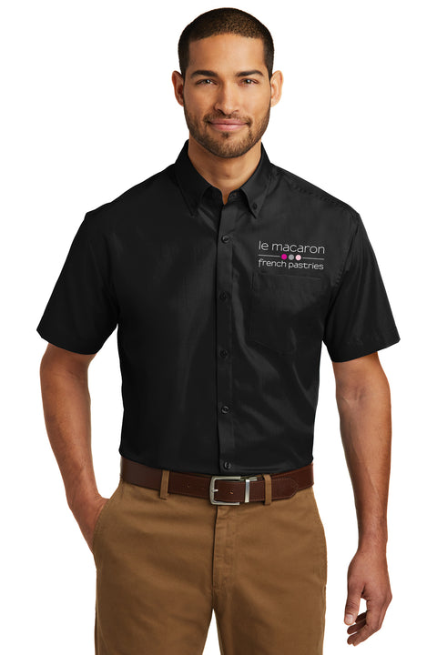 Men's Lightweight Button-down Short Sleeve Carefree Poplin Shirt