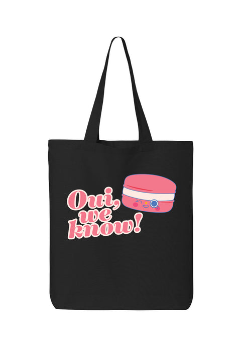 Le Macaron Oui We Know Tote Bag Black (set of 24pcs)